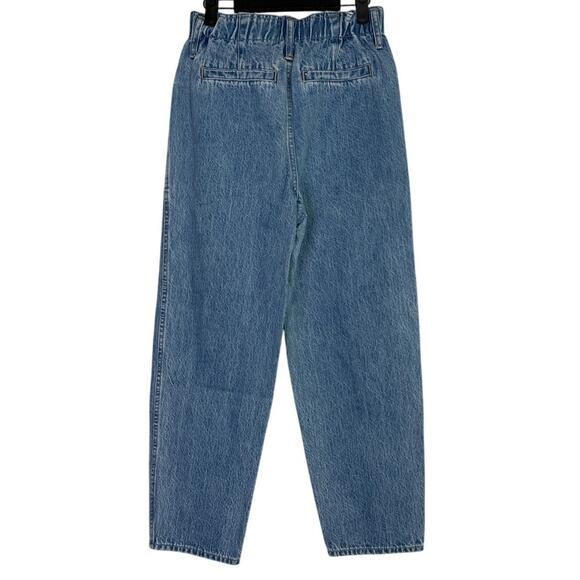 J. Crew Tapered Crop High Rise Wide Leg Jean Elastic Waist Patch Pockets 4 Blue - Picture 4 of 15